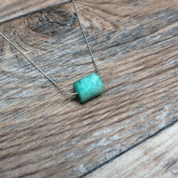 Amazonite choker, Sterling Silver, throat chakra, healing jewelry, crystal - Picture 4 of 8